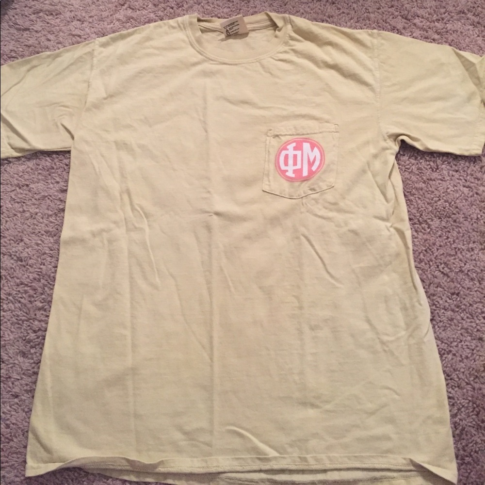 Phi Mu Sorority Yellow Comfort Colors Shirt
